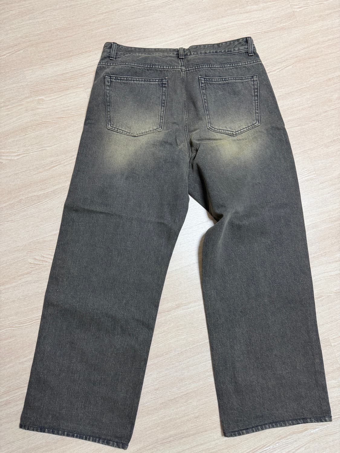 쿠어 루즈핏 틴트 진스 흑청 베이지 L 사이즈 상품이미지2