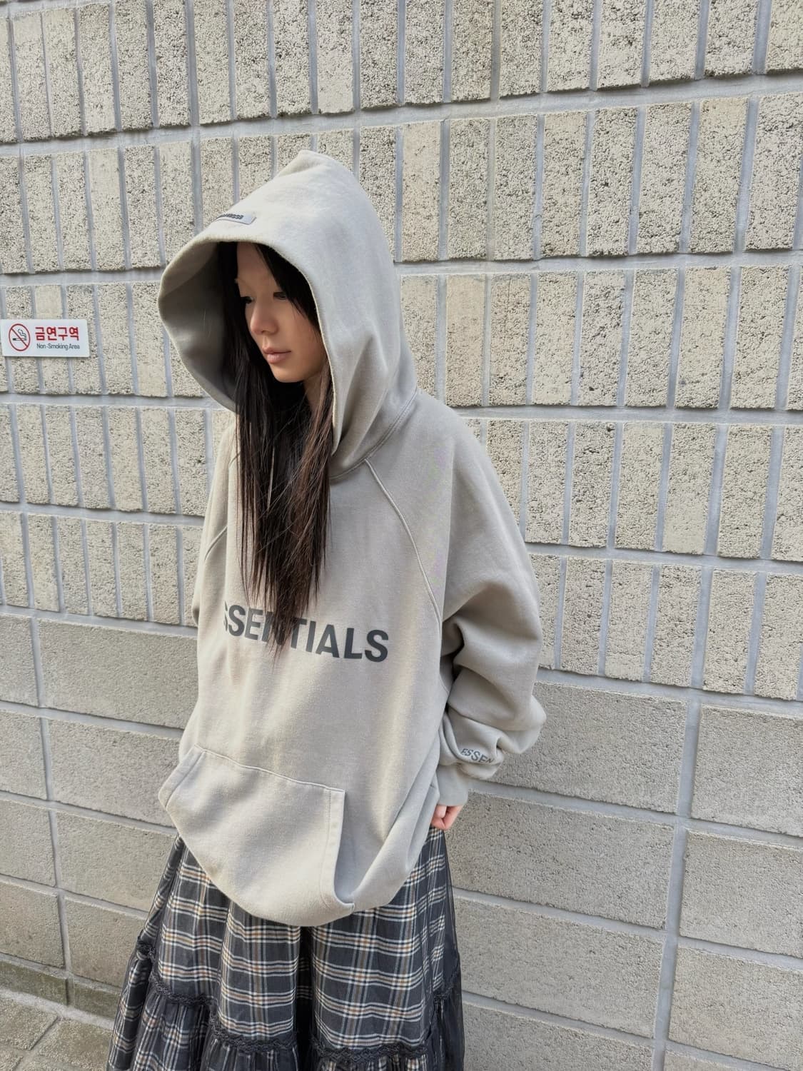 에센셜 오버핏 로고 후드티 상품이미지8