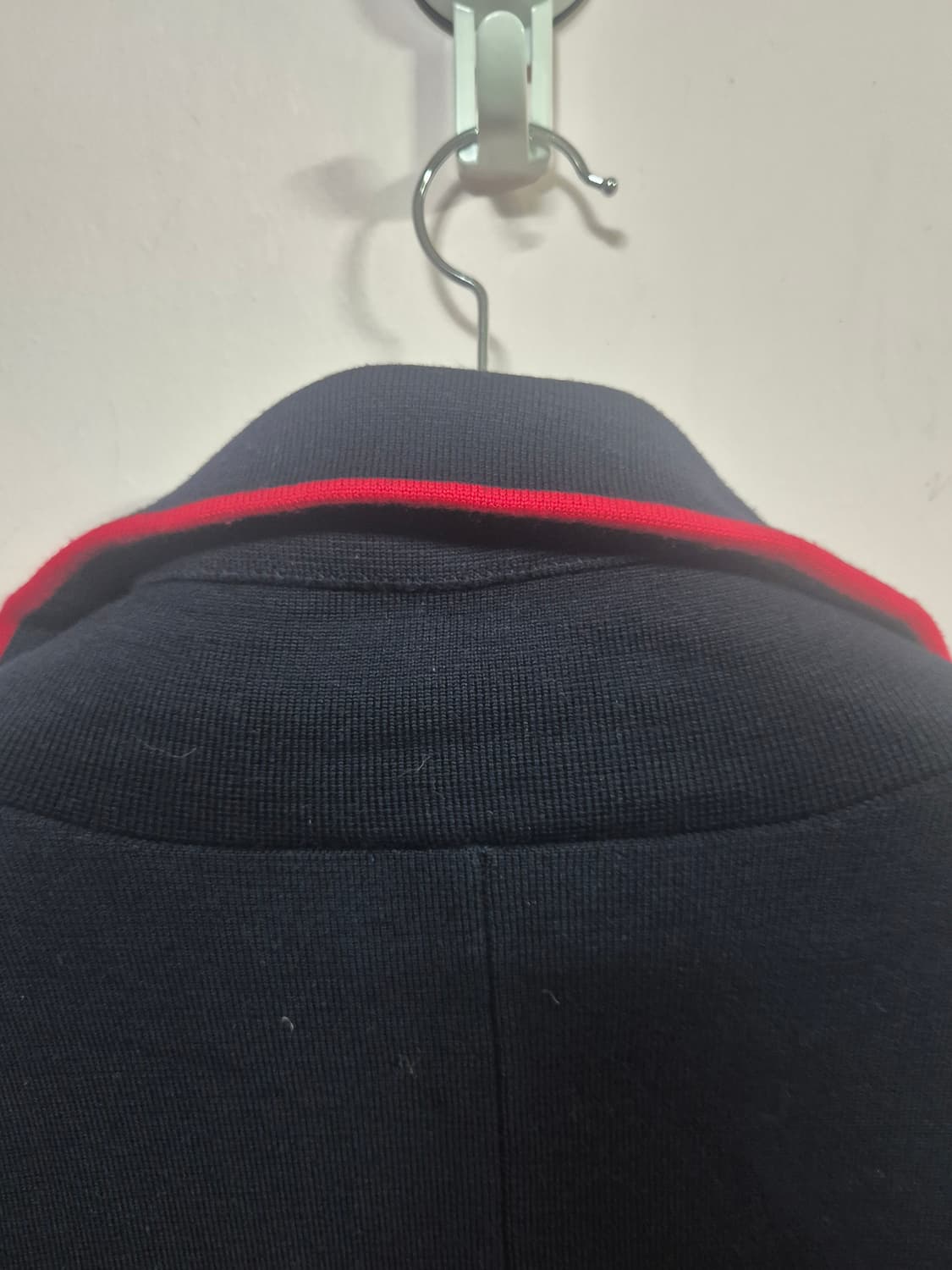 자라 네이비 레드 배색 롱 코트 상품이미지6