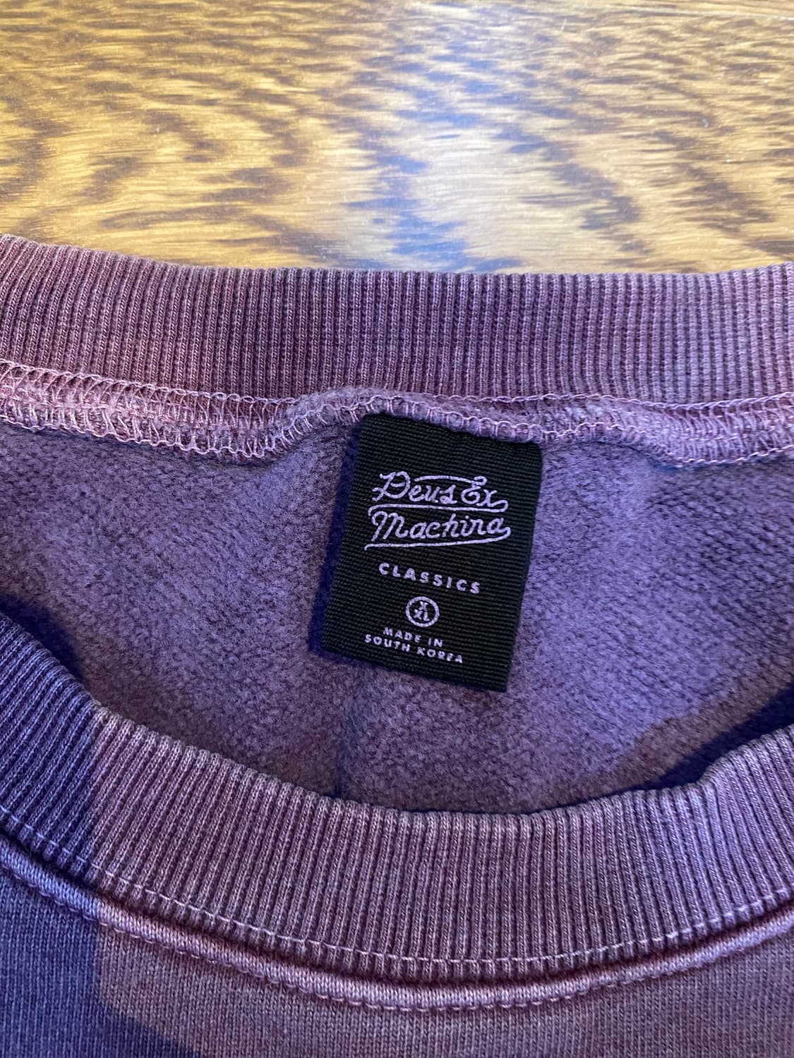 데우스 피그먼트 맨투맨 xxl 버건디 상품이미지2