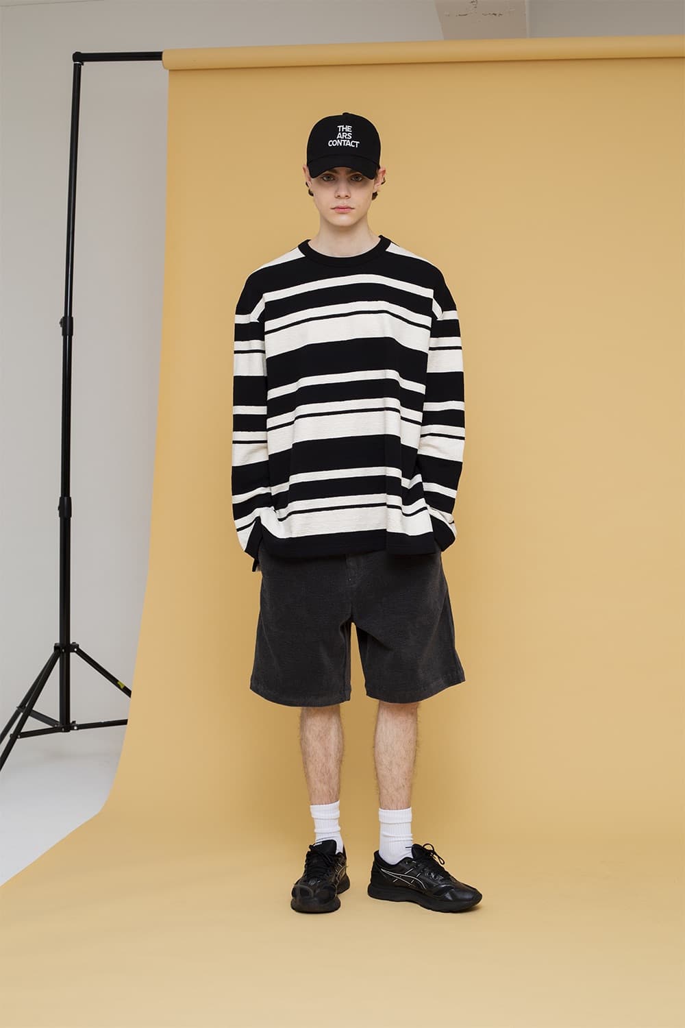 아르스콘택트 롱슬리브 스트라이프 검정색M사이즈 상품이미지1