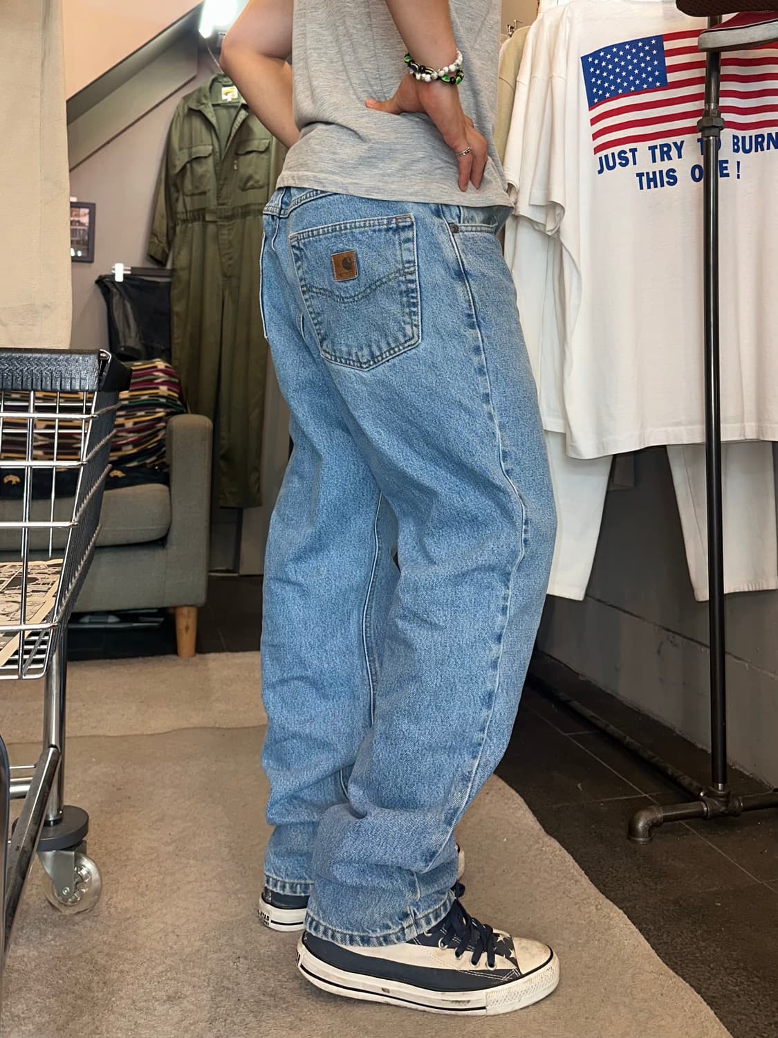 00’s Carhartt washed light denim pants 상품이미지1