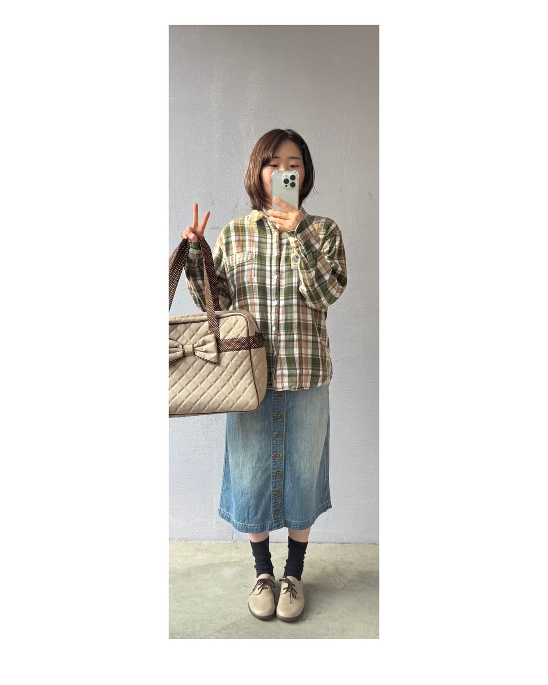 일본빈티지 미디 데님스커트  상품이미지6