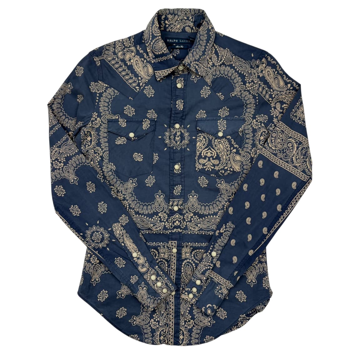 폴로 랄프 로렌 페이즐리 패턴 웨스턴 셔츠 S 상품이미지1