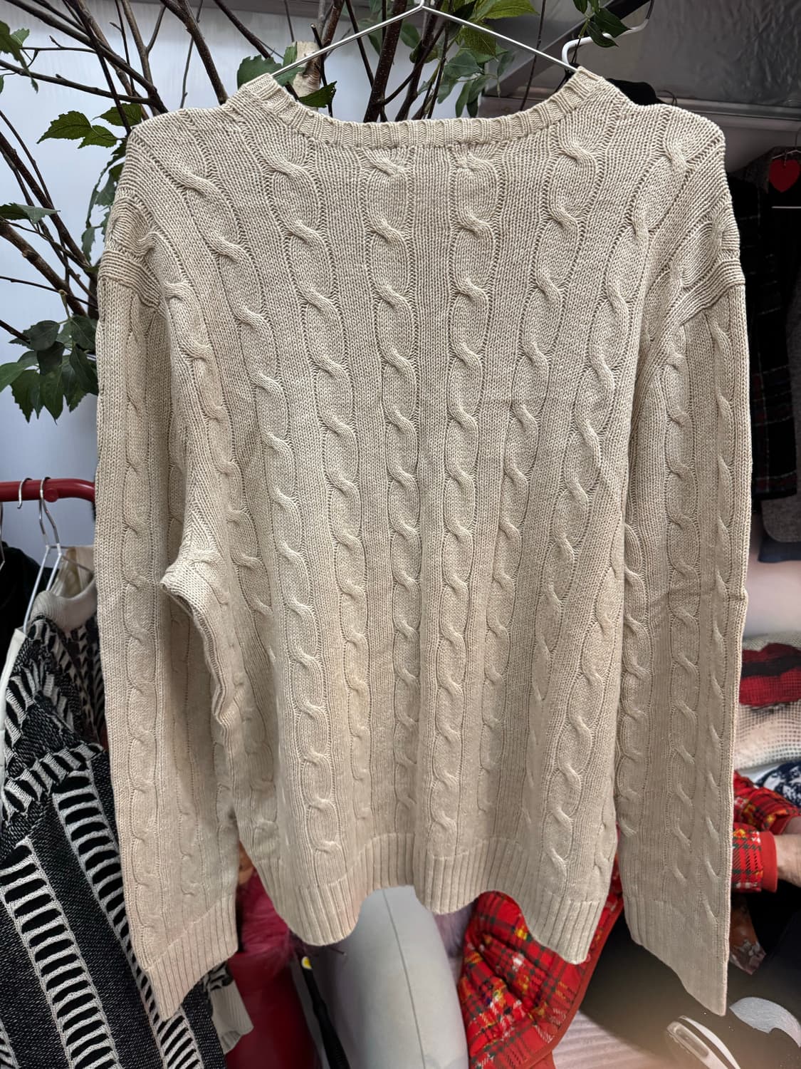 🧥 Polo랄프로렌 스웨터 케이블 크루넥 꽈베기 스웨터 - 아이보리 상품이미지4