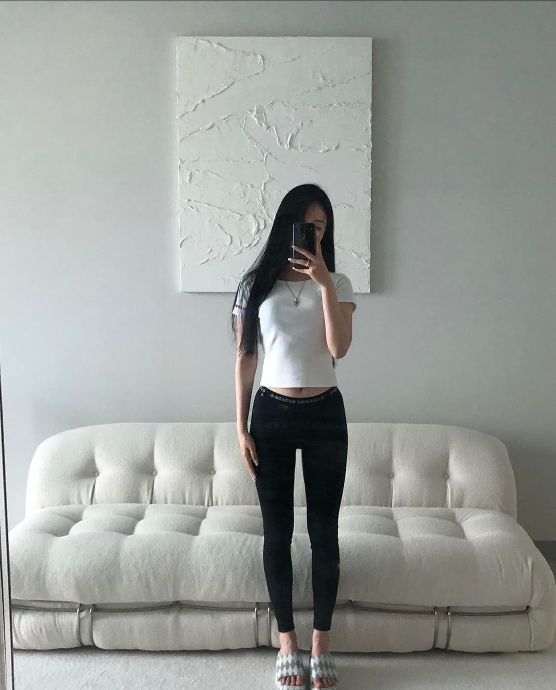 크롬하츠 홀스슈 로고 레깅스 블랙 상품이미지6