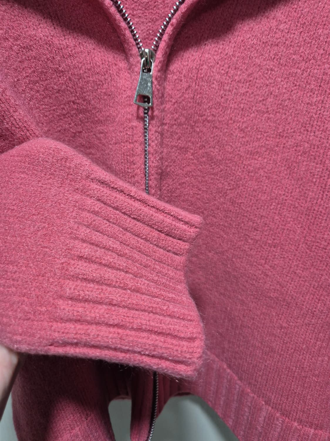 빈티지 핑크 집업 봄 니트 가디건 상품이미지6