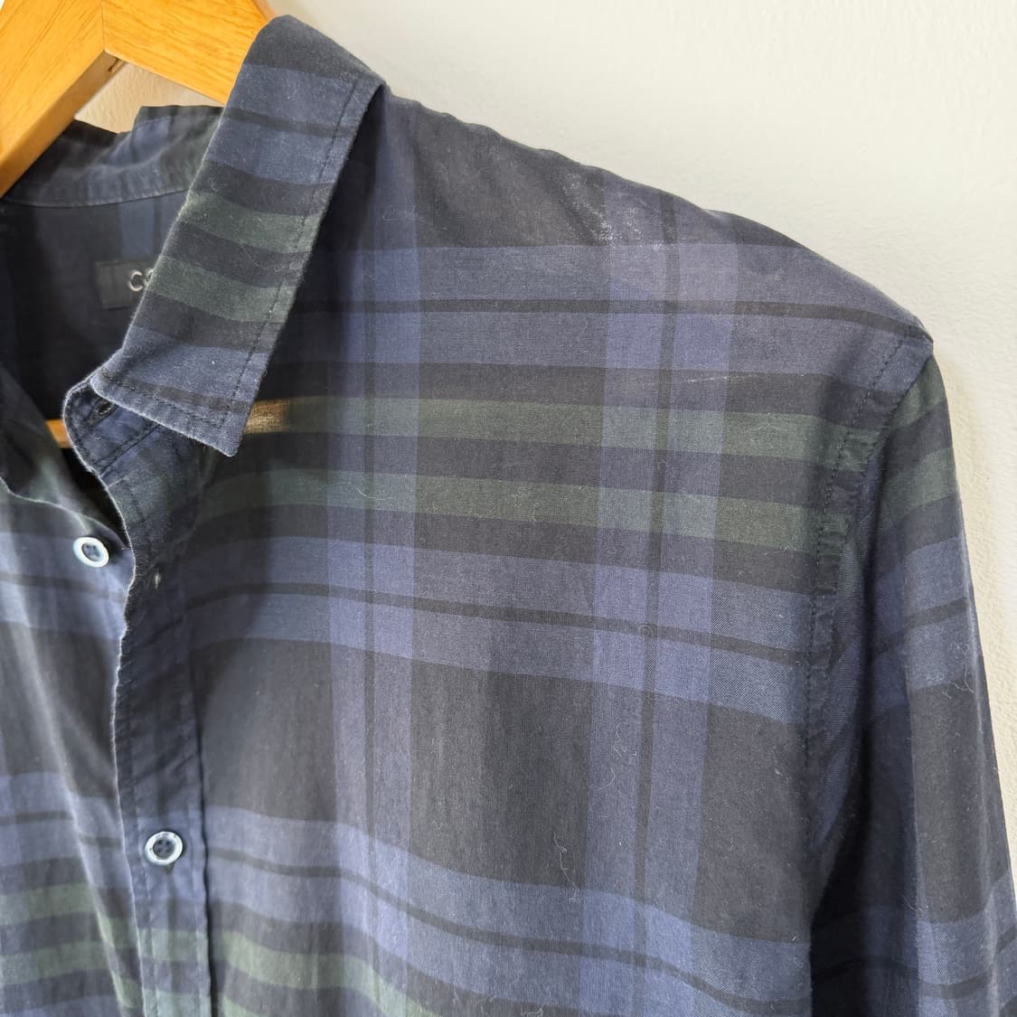 [S] COS 코스 블랙와치 타탄체크 린넨셔츠 상품이미지3