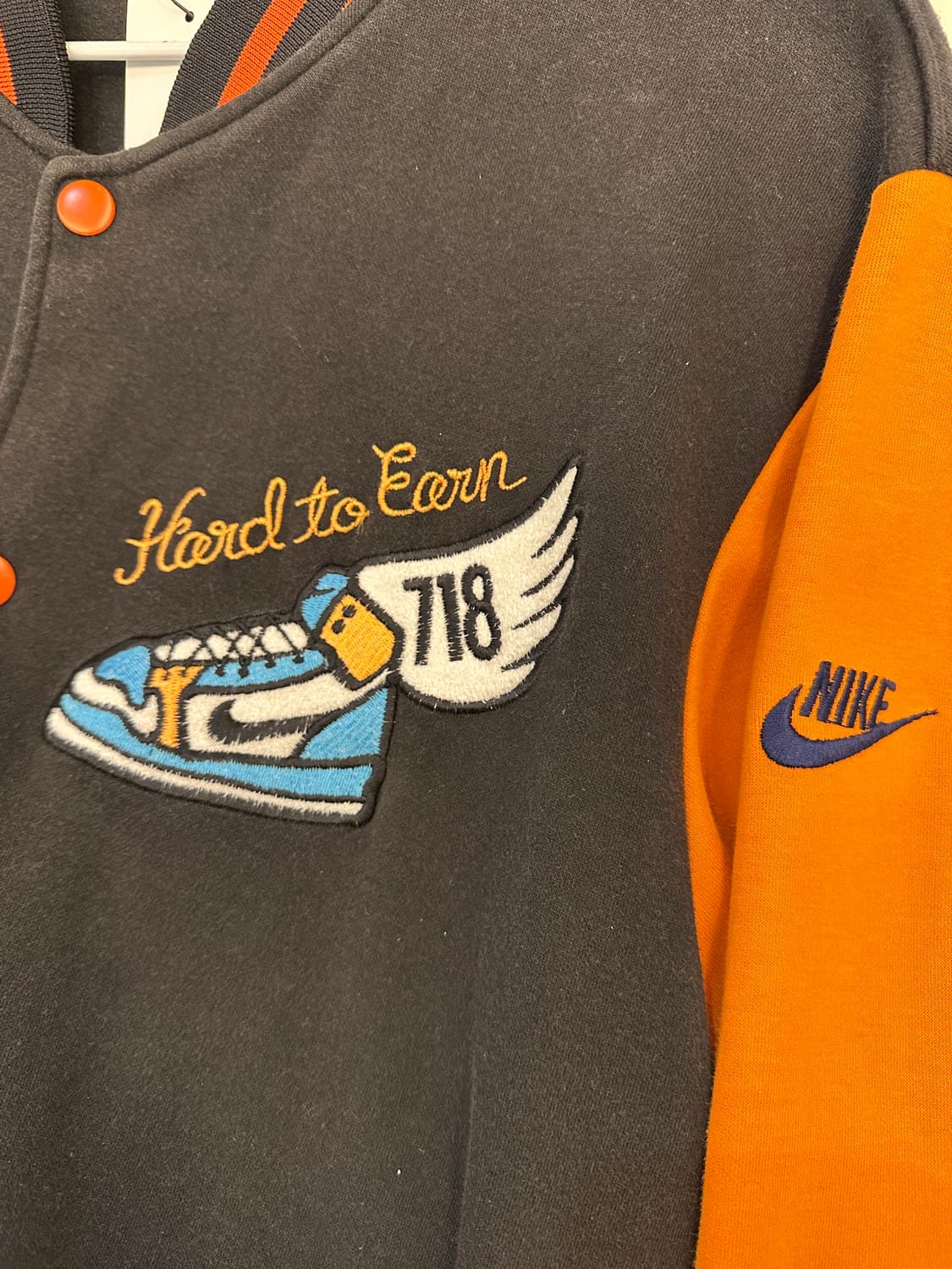 L) 나이키 오렌지 블랙 배색 코튼 블루종 상품이미지3