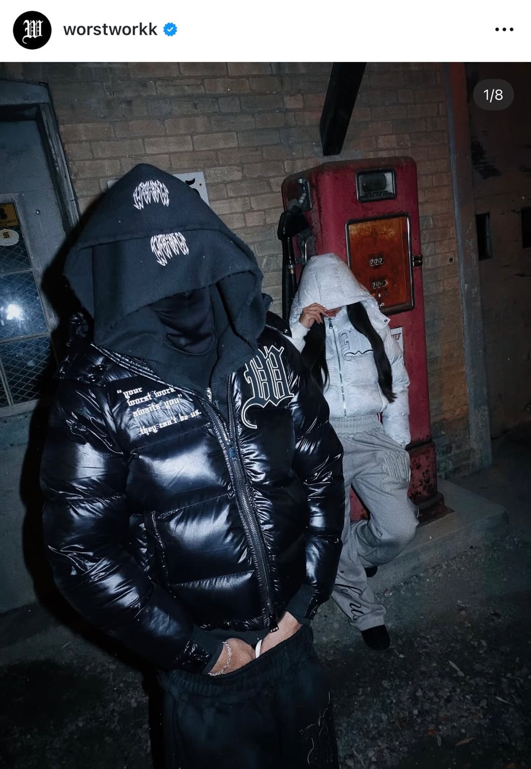 Worst work 유광 패딩 상품이미지1