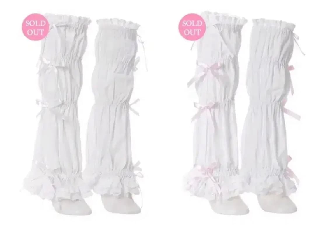 슈슈체리 화이트 리본 로리타 워머 상품이미지1