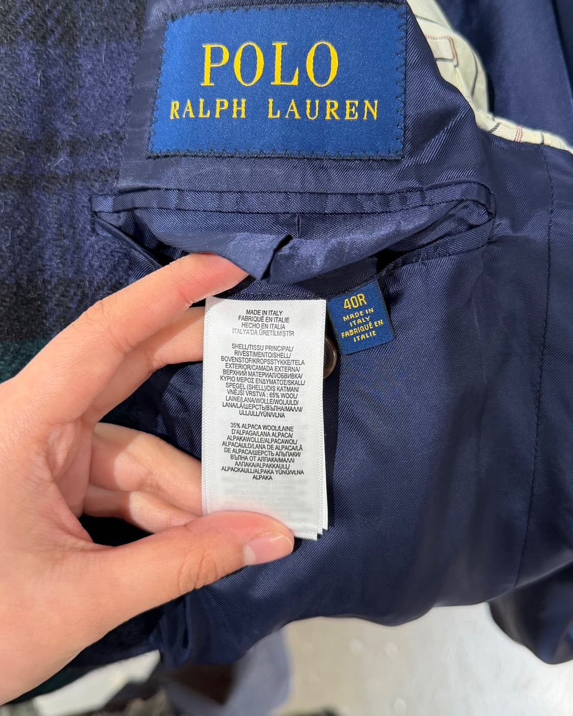 폴로 랄프로렌 그린 블랙와치 싱글 브레스티드 자켓 상품이미지9