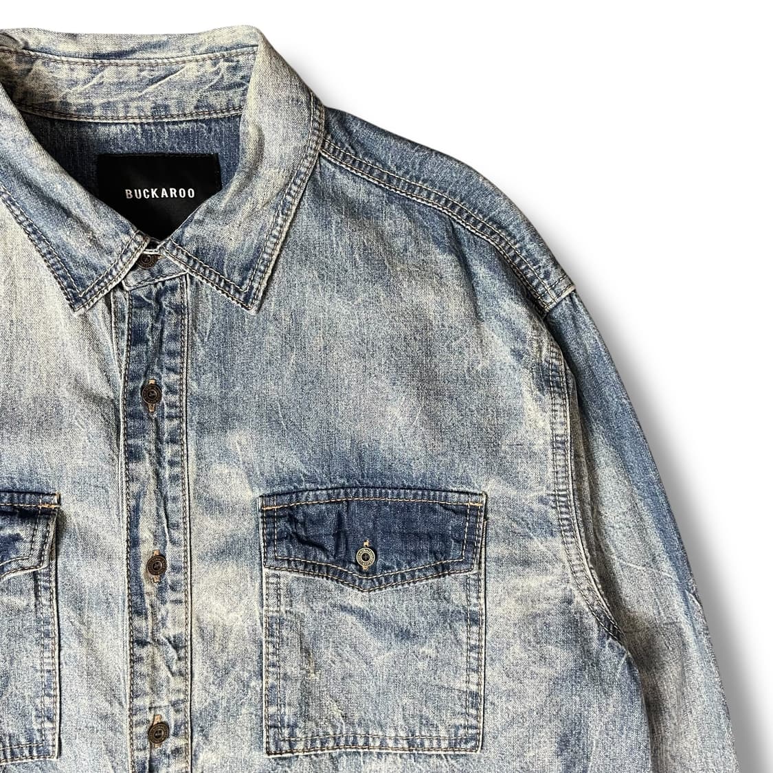 버커루 데미지 워싱 데님 셔츠 XL 상품이미지3