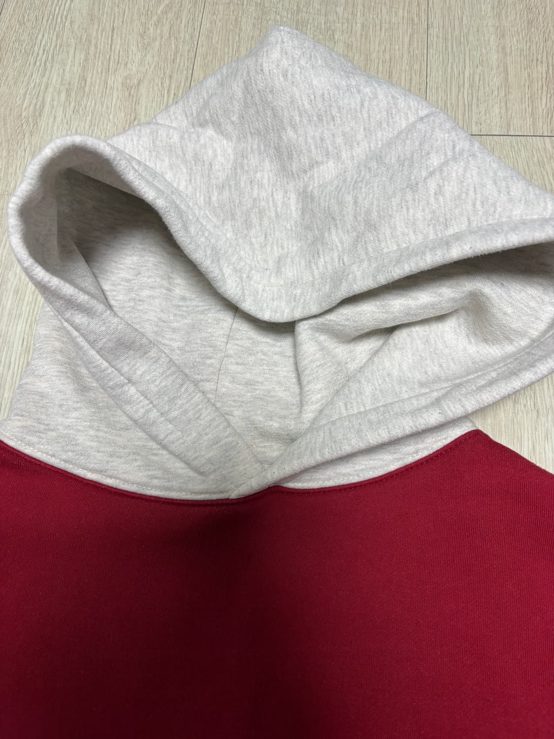 아이앱 스튜디오 크리스마스 후드 버건디 오트밀 XL 상품이미지3