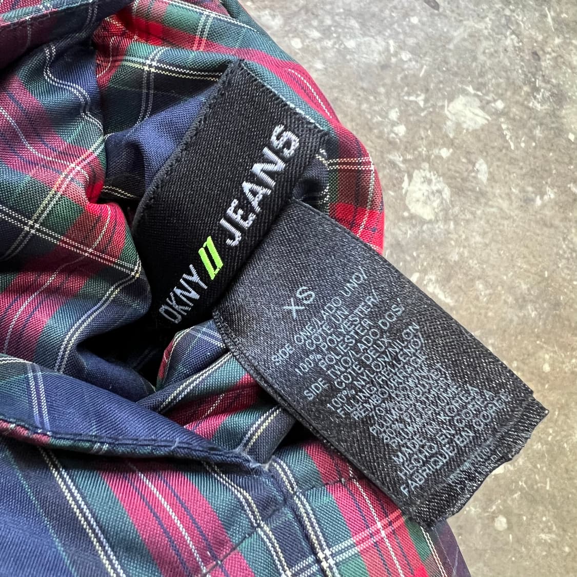 XS) DKNY 체크 양면 덕다운패딩점퍼 리버시블 오리털 패딩 자켓 상품이미지6