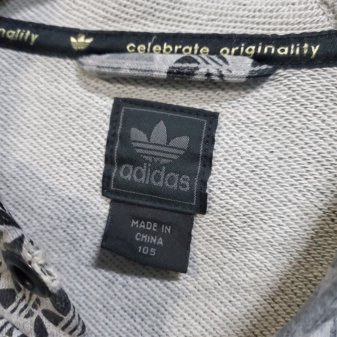 아디다스 트레포일 패턴 후드집업 그레이  상품이미지6