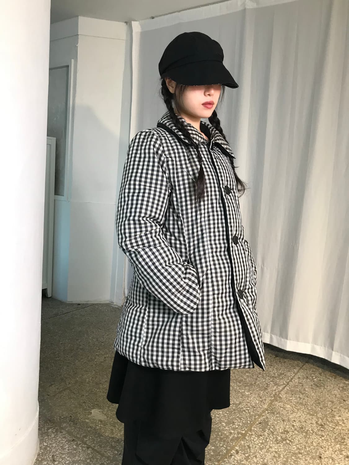 리버시블 체크 패딩자켓 상품이미지3