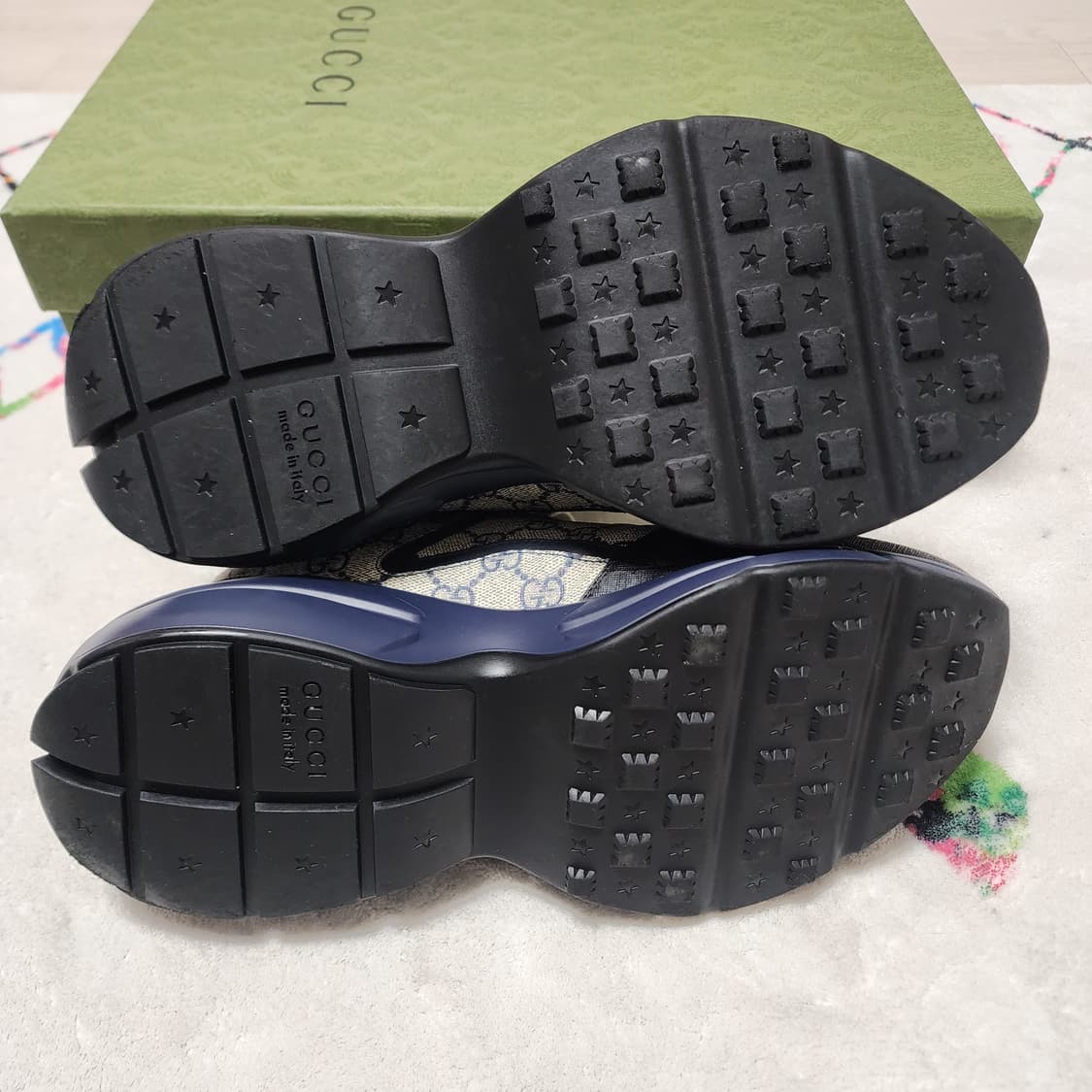 초민트급 구찌 GG 슈프림 라이톤 스니커즈 네이비 블랙 265 상품이미지8