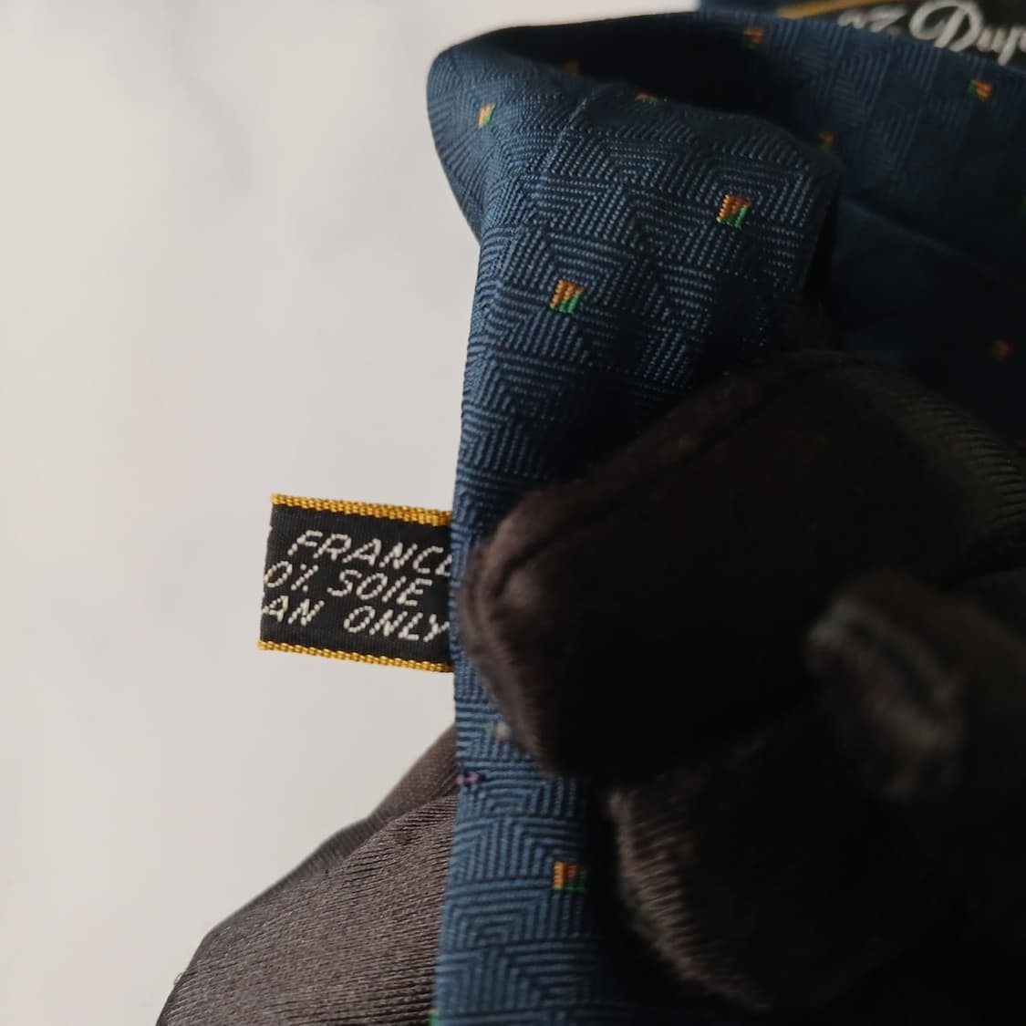 듀퐁 실크 네이비 미니멀 자카드 넥타이 8.2cm A+등급 A19183 상품이미지9