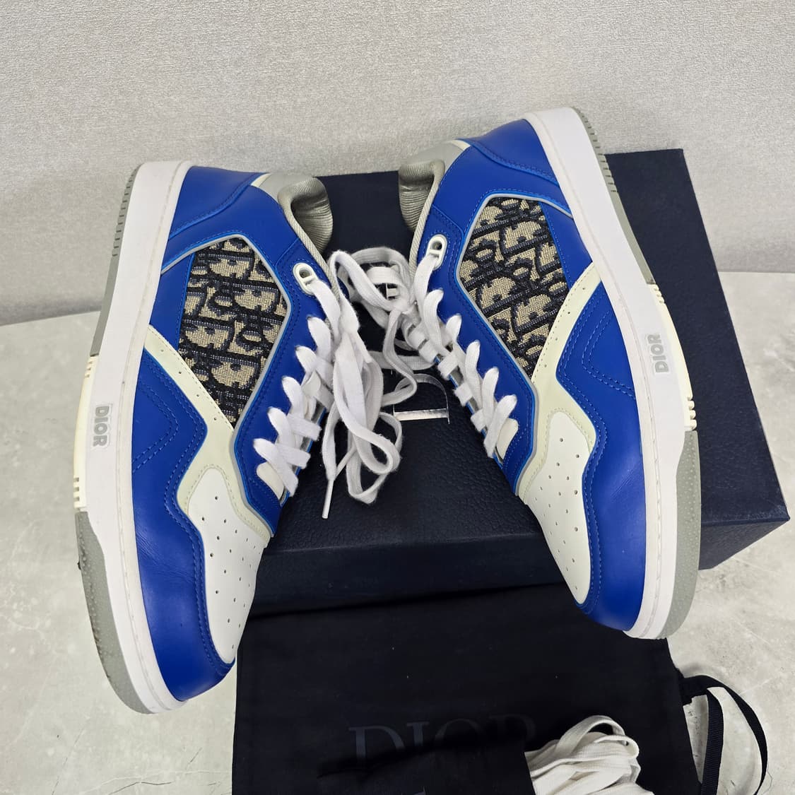 디올 B27 오블리크 스니커즈 신발 44사이즈 280 285 블루 판매 상품이미지4