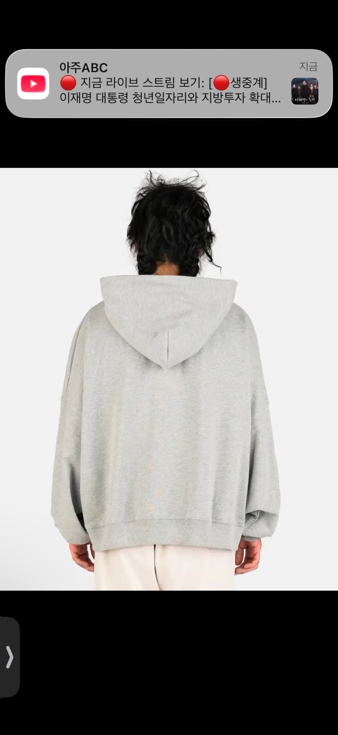 윌리 차바리아willy chavarria 로고 후드 그레이 L 상품이미지4