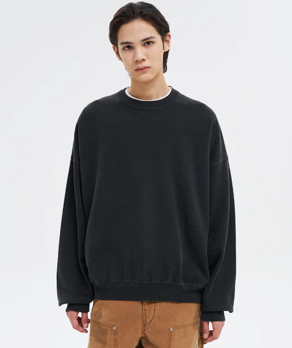 [L] 레미릴리프 Sp Fleece Big Size Crew 스웻 블랙 상품이미지2