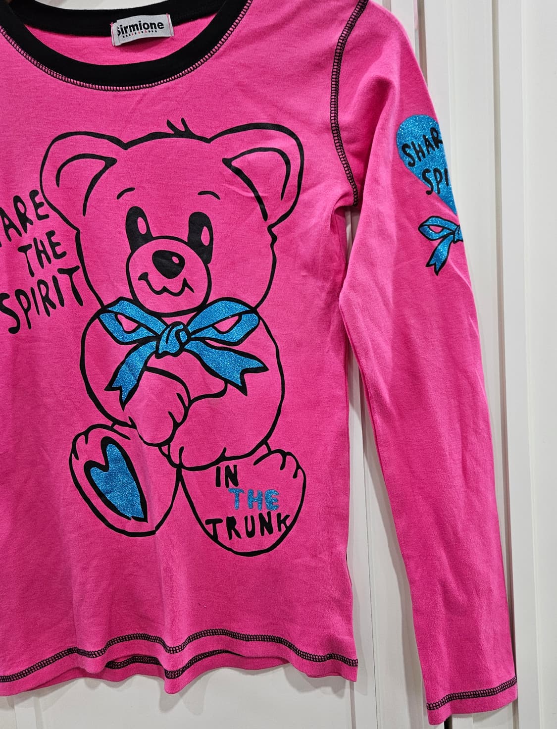 핑크 곰돌이 캐릭터 긴팔 티셔츠 상품이미지4