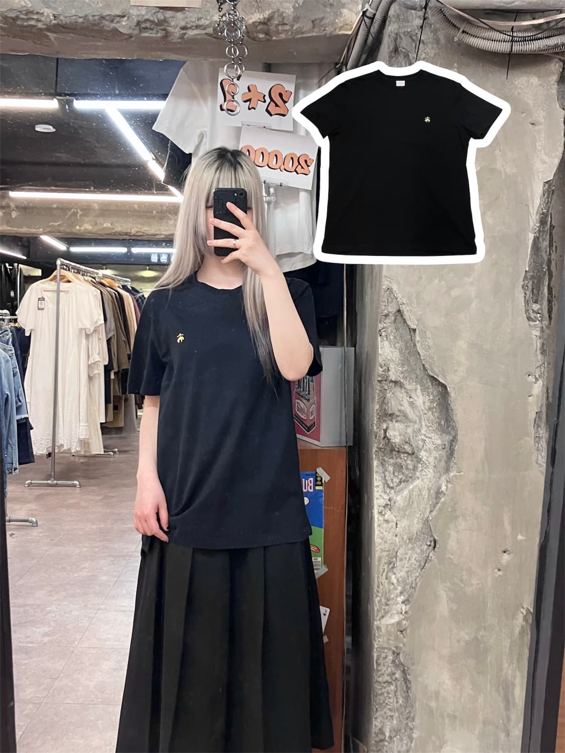 브룩스 브라더스 자수 로고 반팔 티셔츠 블랙 L #csz3886  상품이미지1