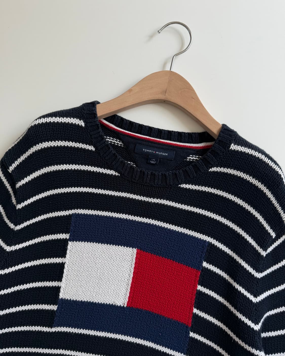 Tommy Hilfiger 타미힐피거 빅플래그로고 단가라 니트 상품이미지5