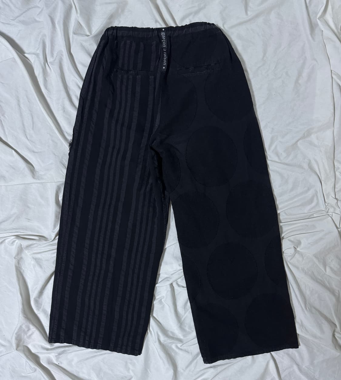 Garcon la raison 패치워크 와이드 크롭 팬츠 아방가르드 상품이미지1