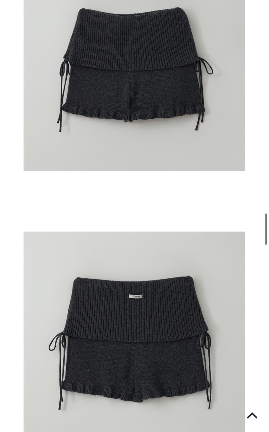 로라로라 셔링 니트 숏팬츠 차콜 s (새상품) 상품이미지5