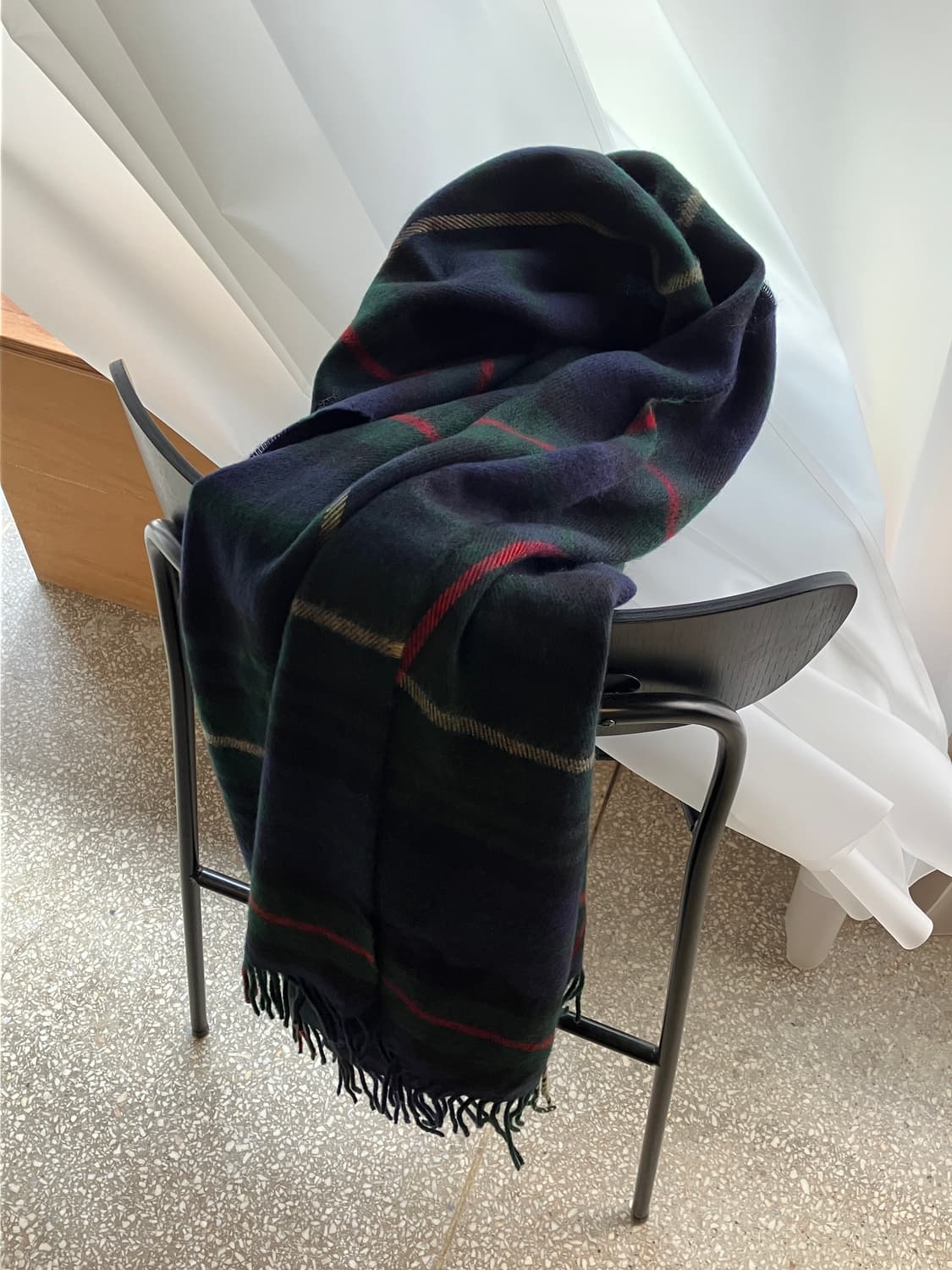 빈티지 체크 패턴 목도리 상품이미지1