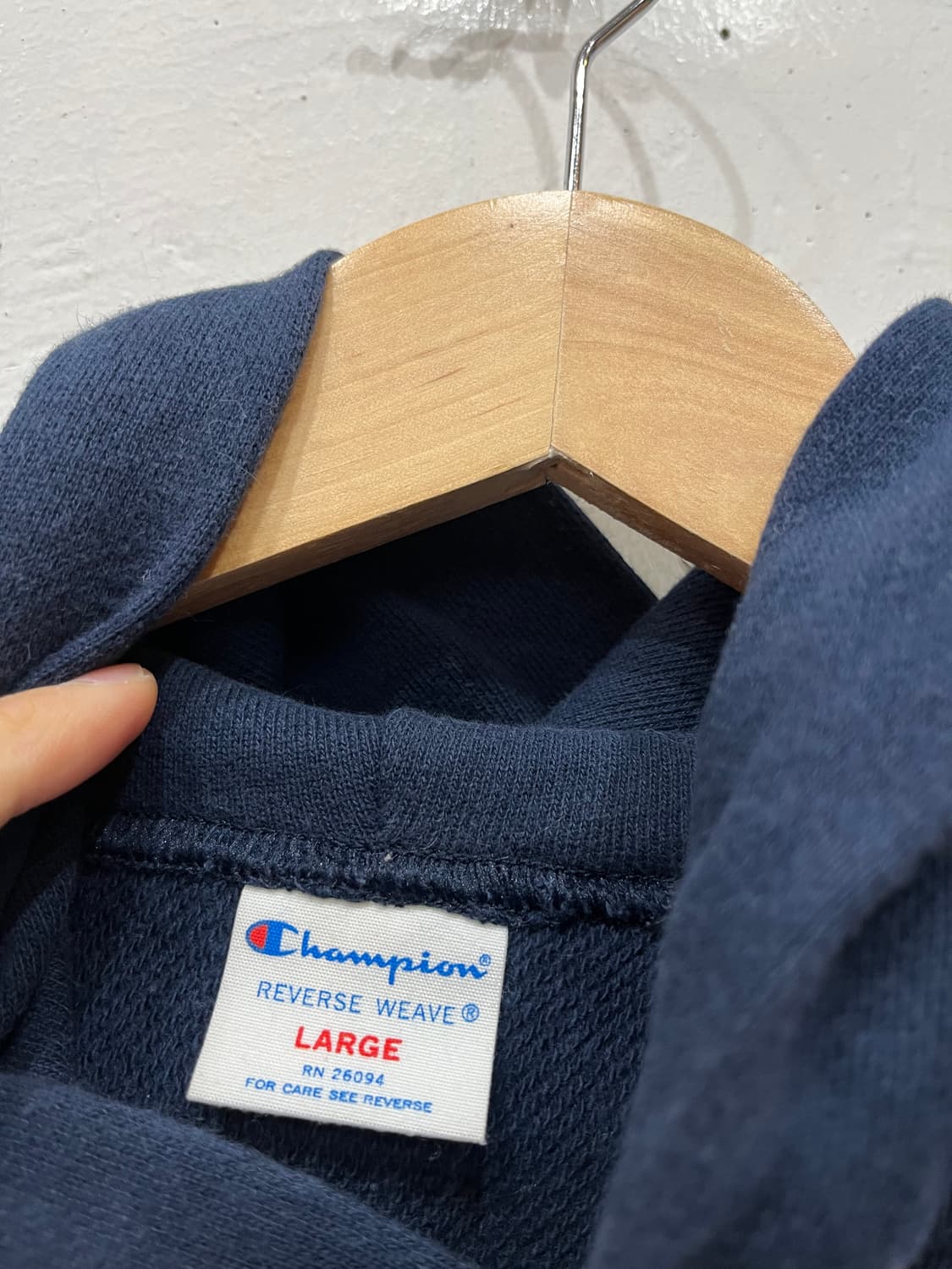 챔피온 리버스위브 후드 네이비  상품이미지5