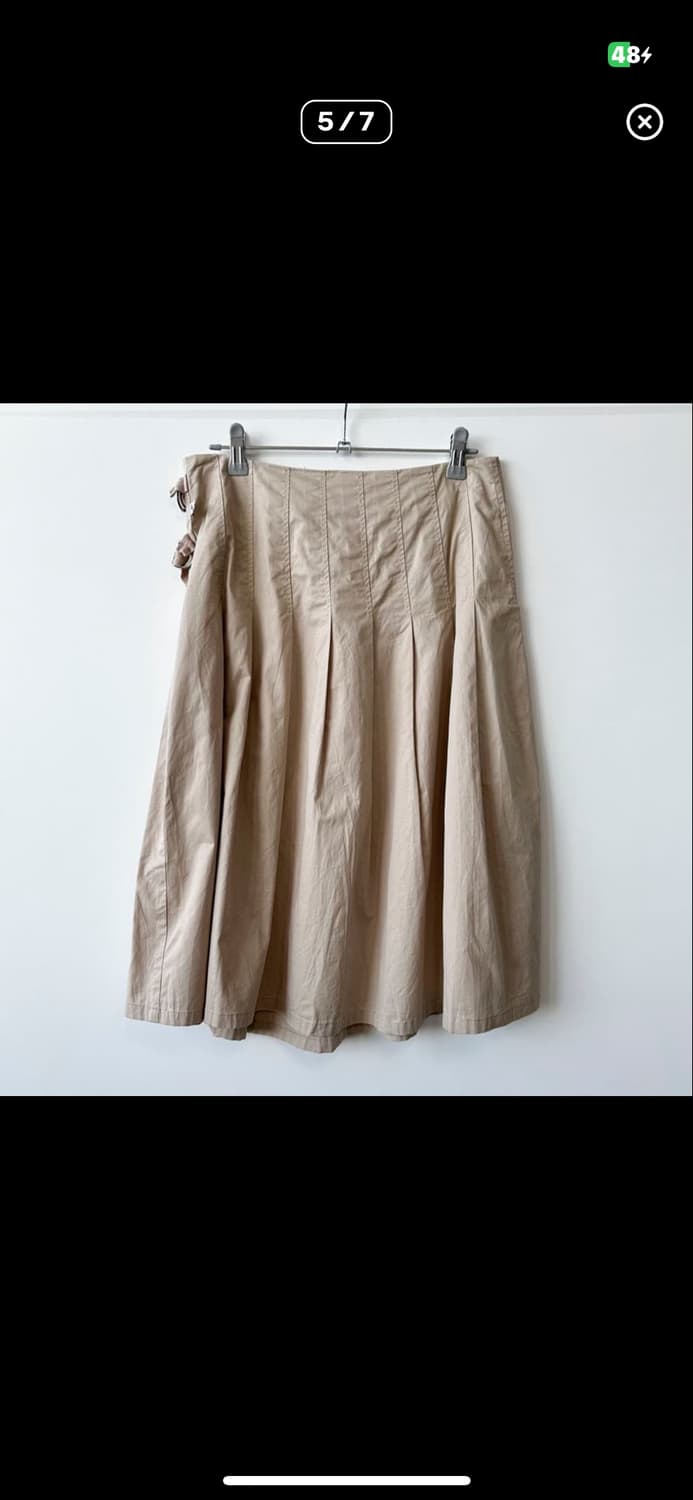 빈티지 베이지 랩스커트 상품이미지2