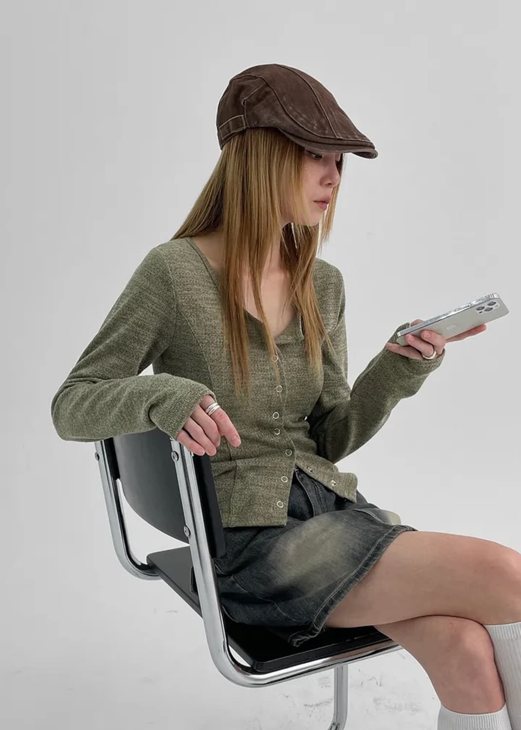 블랙업 피그먼트 헌팅캡 상품이미지2