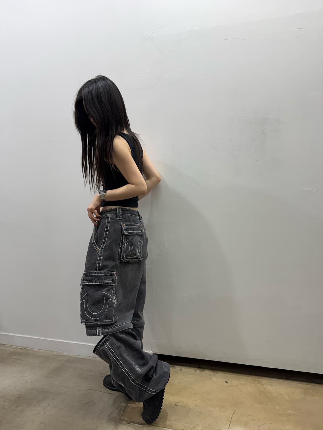 트루 릴리전 x 패치 와이드 레이버 카고팬츠 상품이미지4