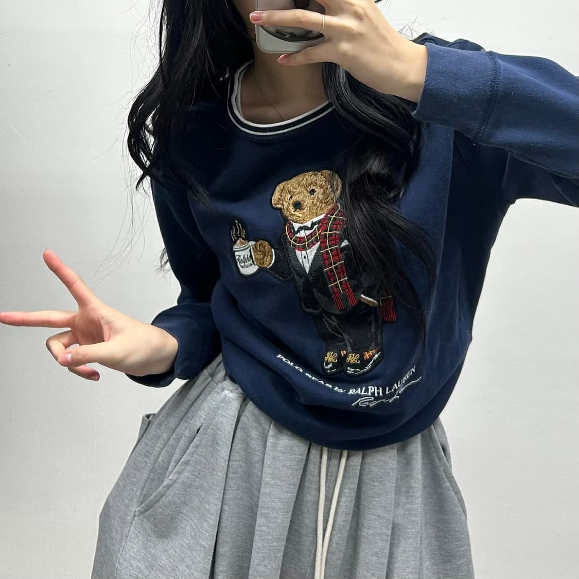 폴로 랄프로렌 코코아 폴로베어 네이비 스웨트셔츠 맨투맨(L) 상품이미지1
