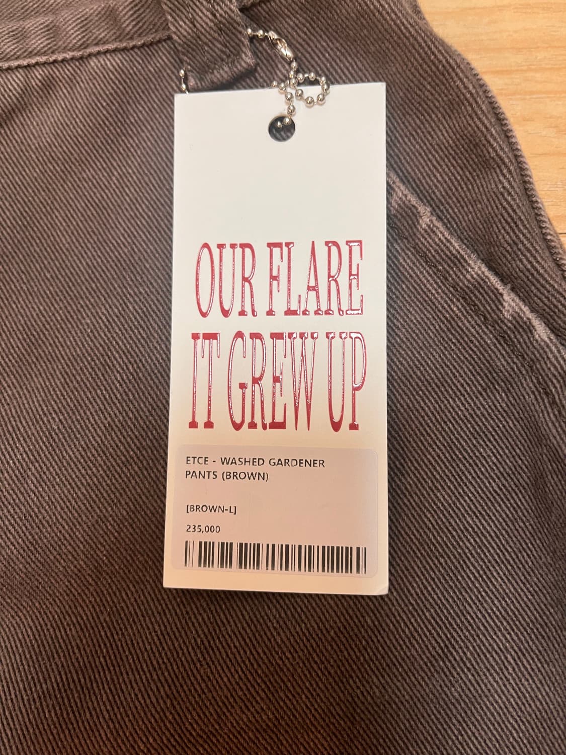 (새상품)etce 워시드 가드너 팬츠 L 상품이미지2