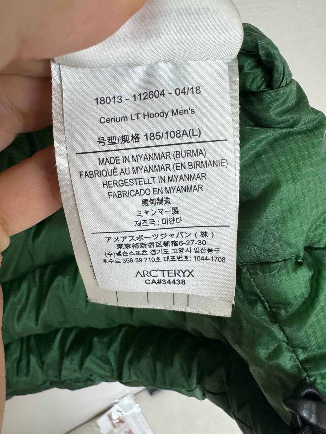 L 아크테릭스 세륨 LT 후디 패딩 캐년그린 프랭크오션 상품이미지9
