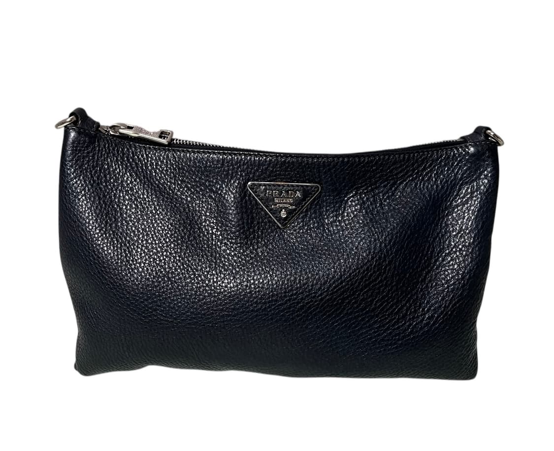 프라다 블랙 가죽 클러치백 크로스백 상품이미지2