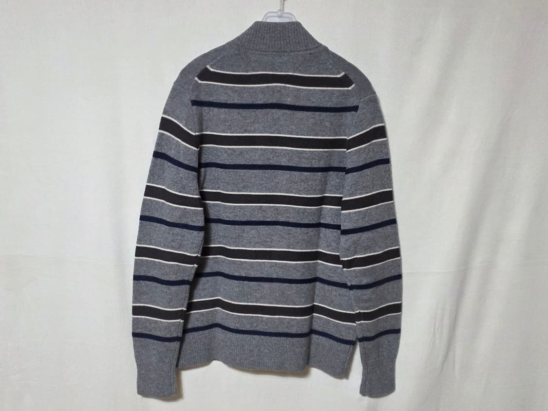 타미힐피거 남성 스트라이프 풀집업 울니트 가디건 (M) 상품이미지3