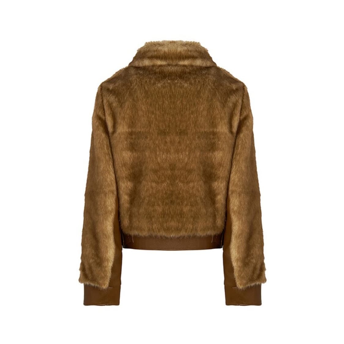 (새상품)르비에르 페이크 레더 퍼 자켓 S 카멜 상품이미지6