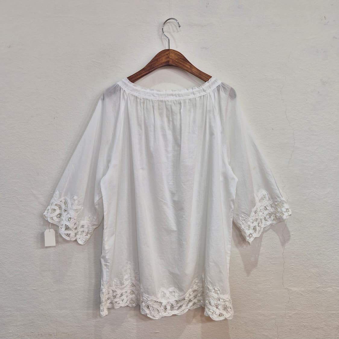perle peche 로맨틱 레이스 화이트 블라우스 상품이미지2