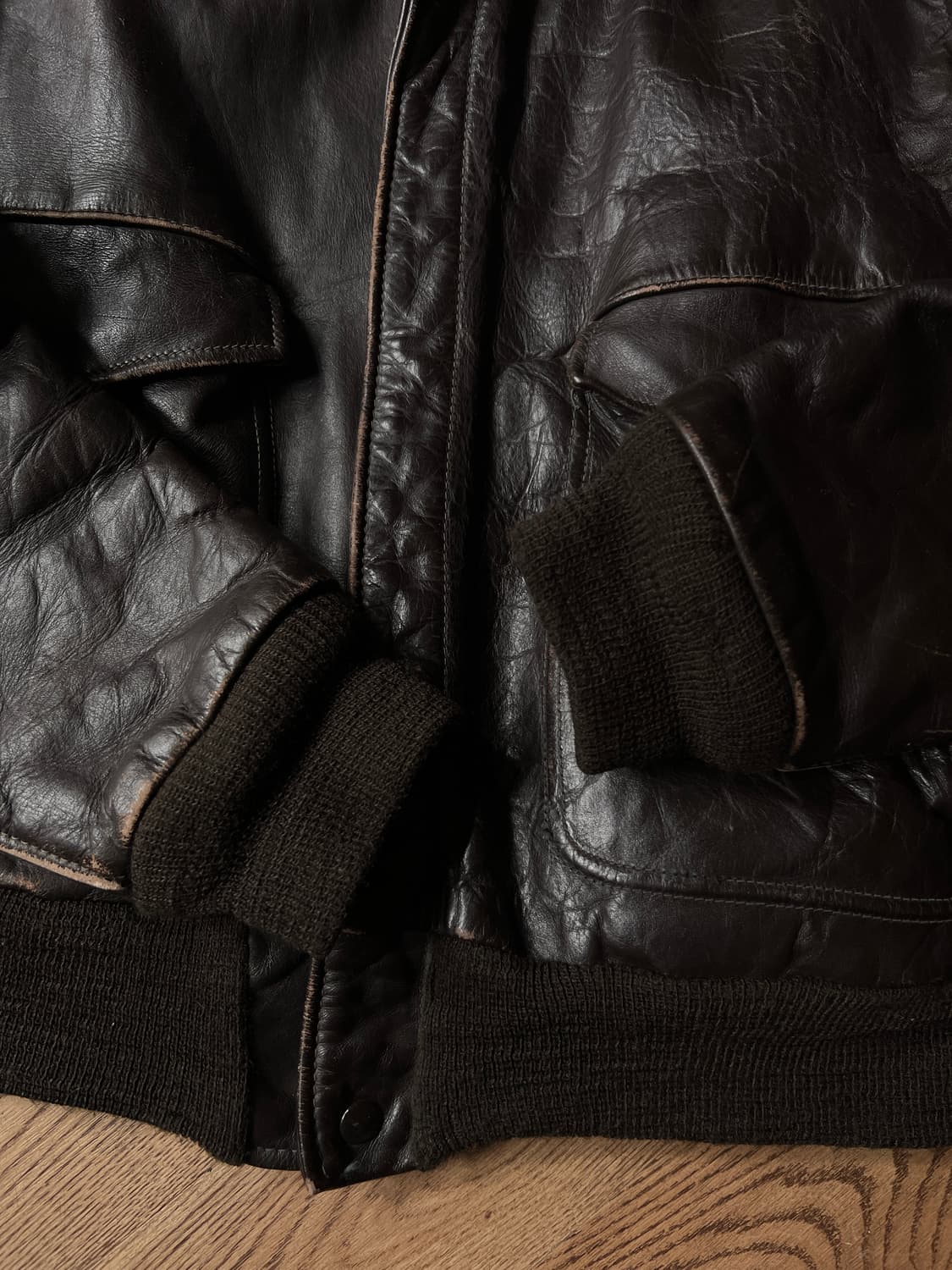 [L]7~80s USA 빈티지 쉐르파 라이닝 리얼레더 G-1 플라이트자켓 상품이미지5