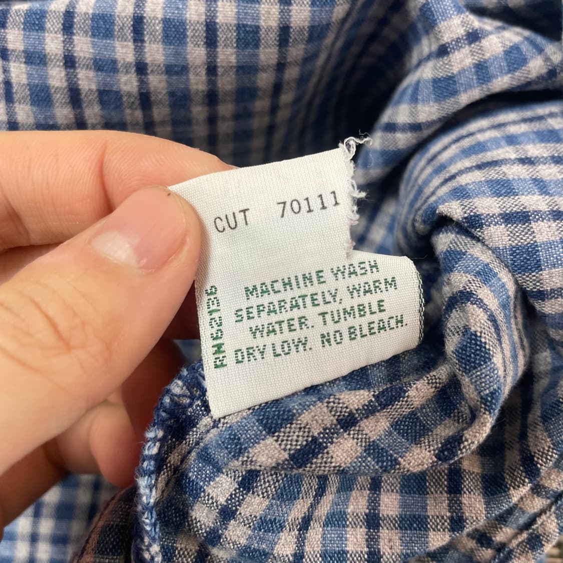 게스 원포켓 미니로고 블루 타탄체크 셔츠 S 상품이미지7