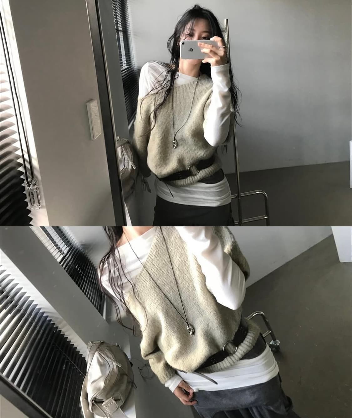 르에브leve 알파카 울 하프니트 상품이미지2