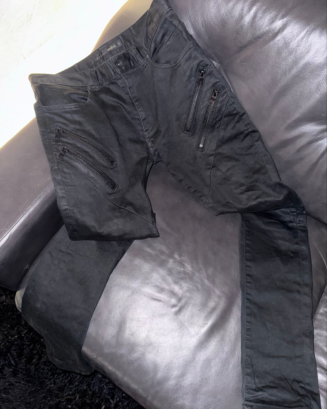 “Schlussel” 00s Black biker jeans   상품이미지1