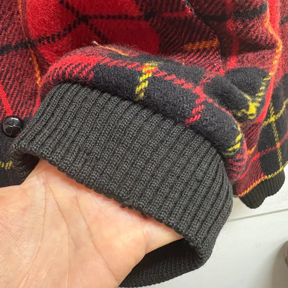 90's Munsingwear 먼싱웨어 체크 워크자켓 블루종 상품이미지4