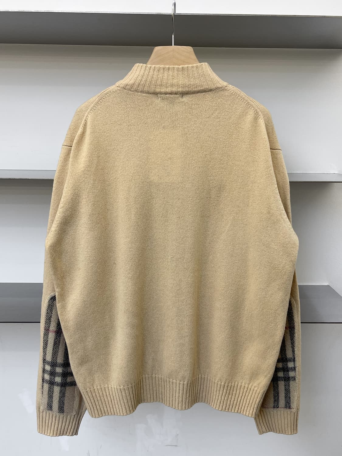 버버리 노바 체크 엘보우 패드 집 니트 상품이미지4