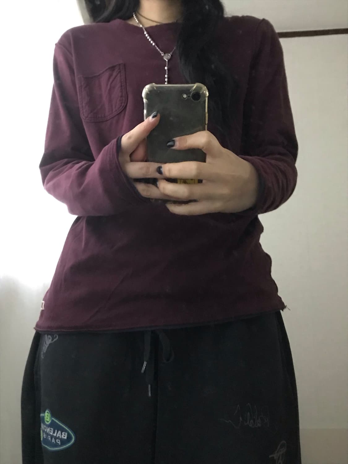 리바이스 버건디 그런지디테일 롱슬리브 상품이미지1